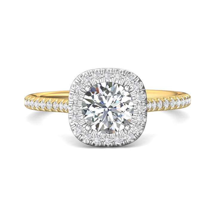 18K Gold White/Yellow Micropave Halo Engagement Ring from the Micropave Halo collection - DERMH7XSR_18KWY_Rd_6.5_Prm_H-I_SI1