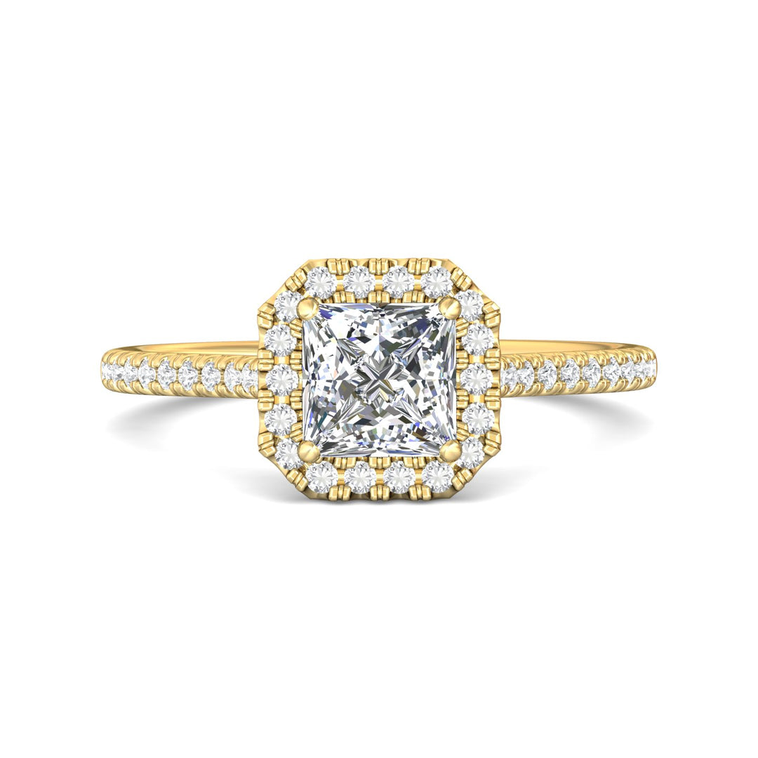 18K Gold Yellow Micropave Halo Engagement Ring from the Micropave Halo collection - DERMH7XSR_18KY_Pr_5.5_Prm_H-I_SI1