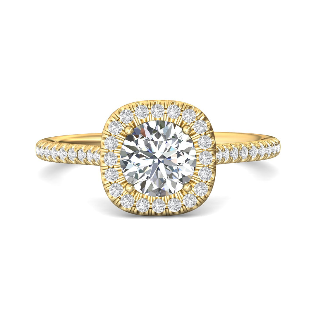 18K Gold Yellow Micropave Halo Engagement Ring from the Micropave Halo collection - DERMH7XSR_18KY_Rd_6.5_Prm_H-I_SI1