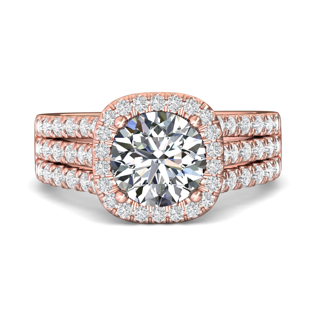 14K Gold Pink Encore Engagement Ring from the Encore collection - DERMH82_14KP_CuHRd_8.5_Prm_H-I_SI1