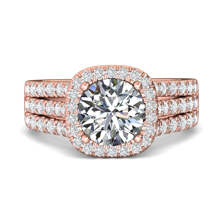 14K Gold Pink Encore Engagement Ring from the Encore collection - DERMH82_14KP_CuHRd_8.5_Prm_H-I_SI1