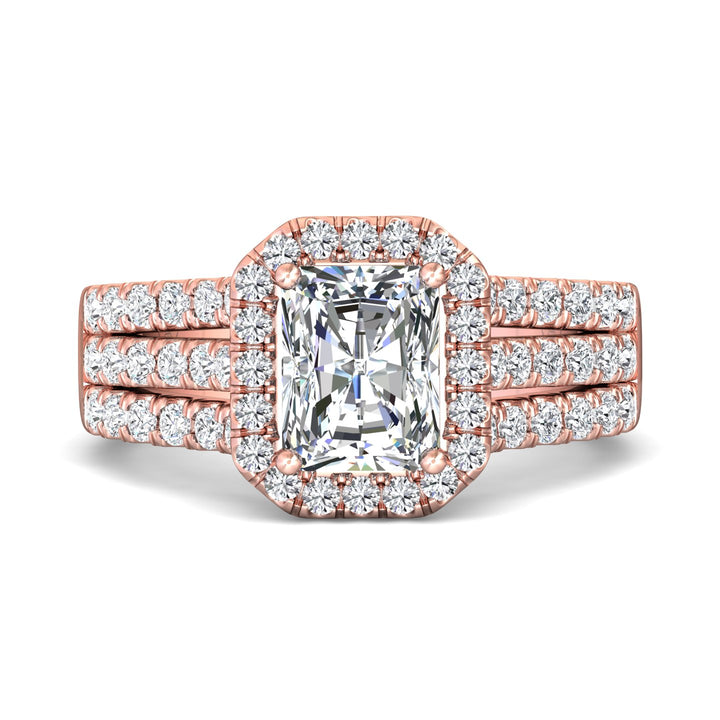 14K Gold Pink Encore Engagement Ring from the Encore collection - DERMH82_14KP_RadH_7.9X6.3_Prm_H-I_SI1