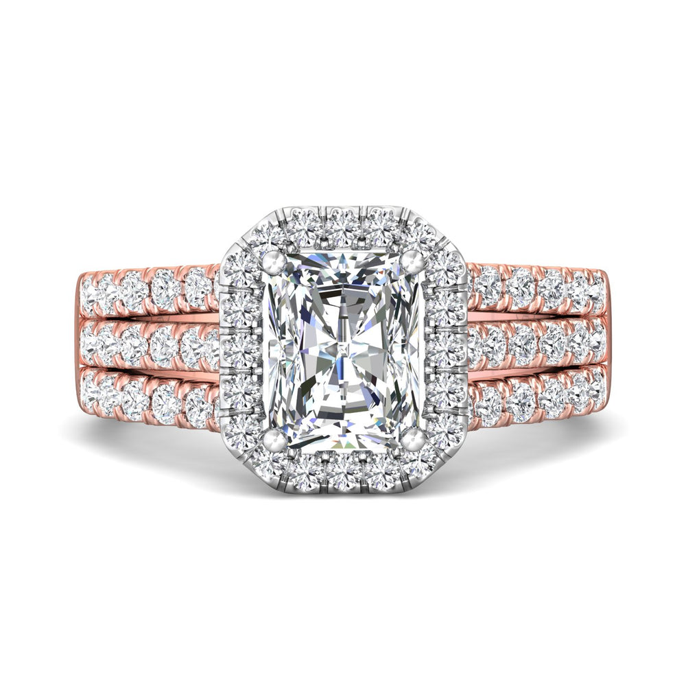 14K Gold Pink/White Encore Engagement Ring from the Encore collection - DERMH82_14KPW_RadH_7.9X6.3_Prm_H-I_SI1