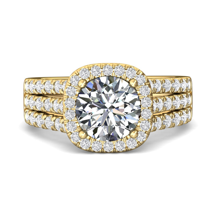14K Gold Yellow Encore Engagement Ring from the Encore collection - DERMH82_14KY_CuHRd_8.5_Prm_H-I_SI1