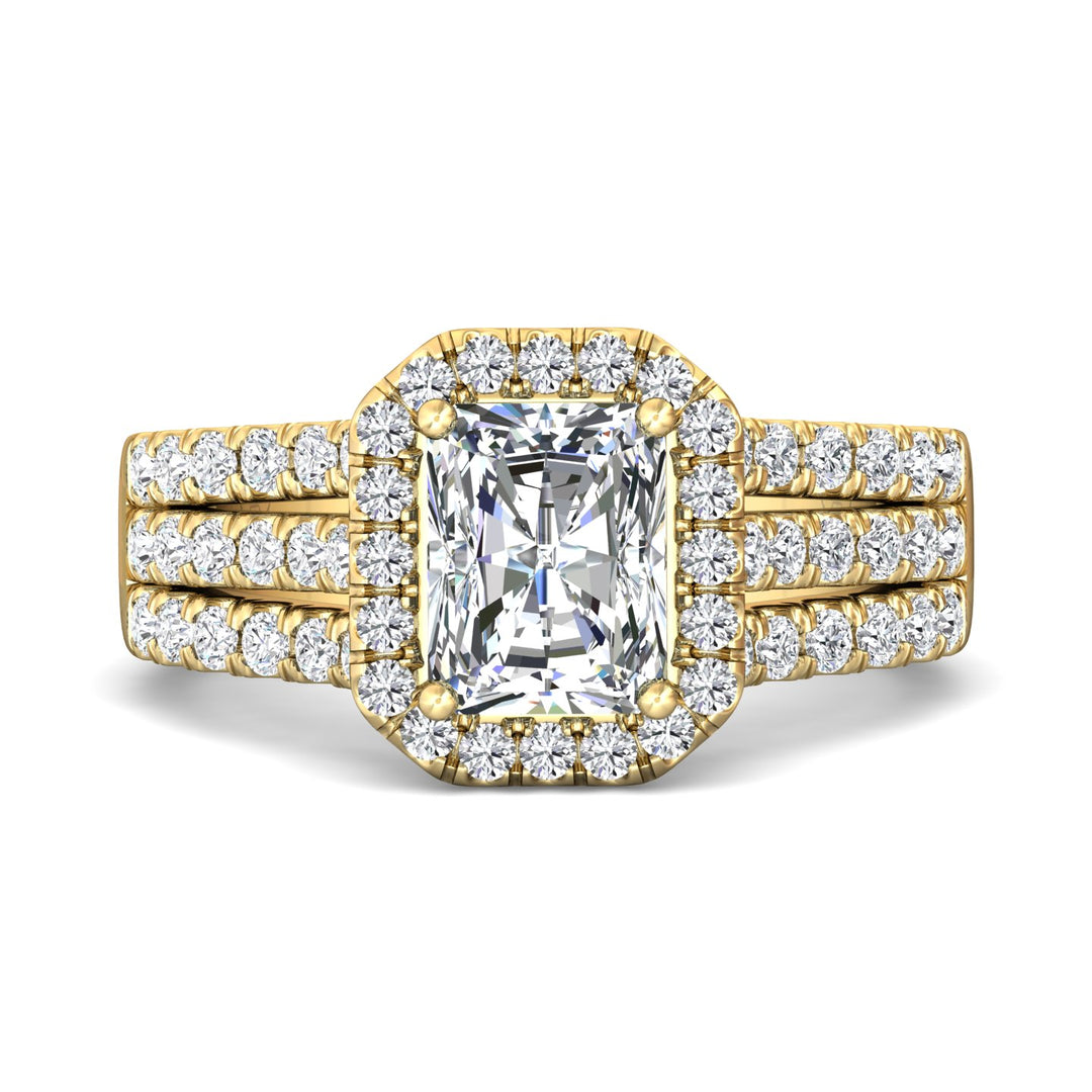 14K Gold Yellow Encore Engagement Ring from the Encore collection - DERMH82_14KY_RadH_7.9X6.3_Prm_H-I_SI1