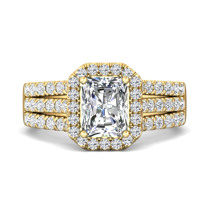 14K Gold Yellow Encore Engagement Ring from the Encore collection - DERMH82_14KY_RadH_7.9X6.3_Prm_H-I_SI1