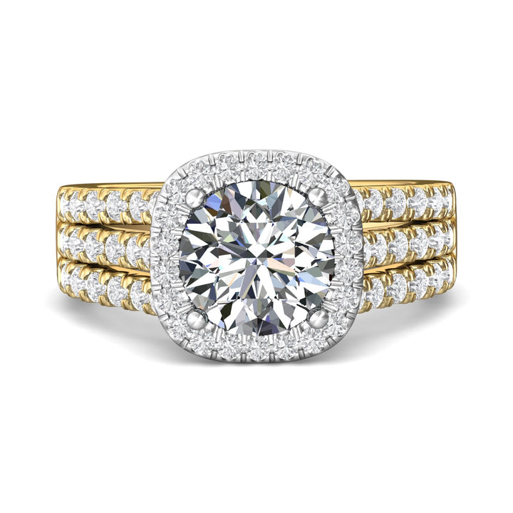 14K Gold Yellow/White Encore Engagement Ring from the Encore collection - DERMH82_14KYW_CuHRd_8.5_Prm_H-I_SI1