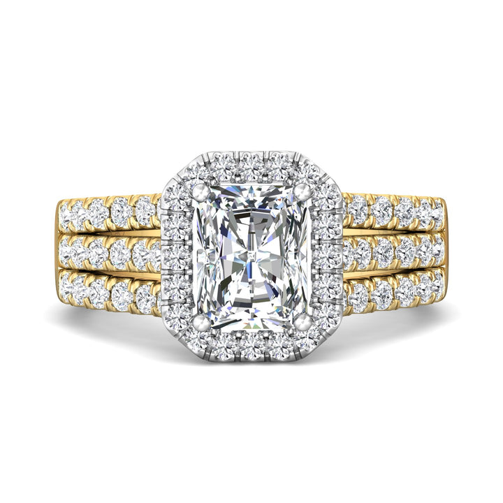 14K Gold Yellow/White Encore Engagement Ring from the Encore collection - DERMH82_14KYW_RadH_7.9X6.3_Prm_H-I_SI1