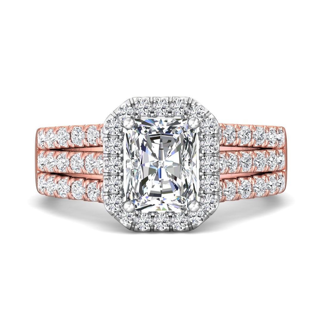 18K Gold White/Pink Encore Engagement Ring from the Encore collection - DERMH82_18KWP_RadH_7.9X6.3_Prm_H-I_SI1