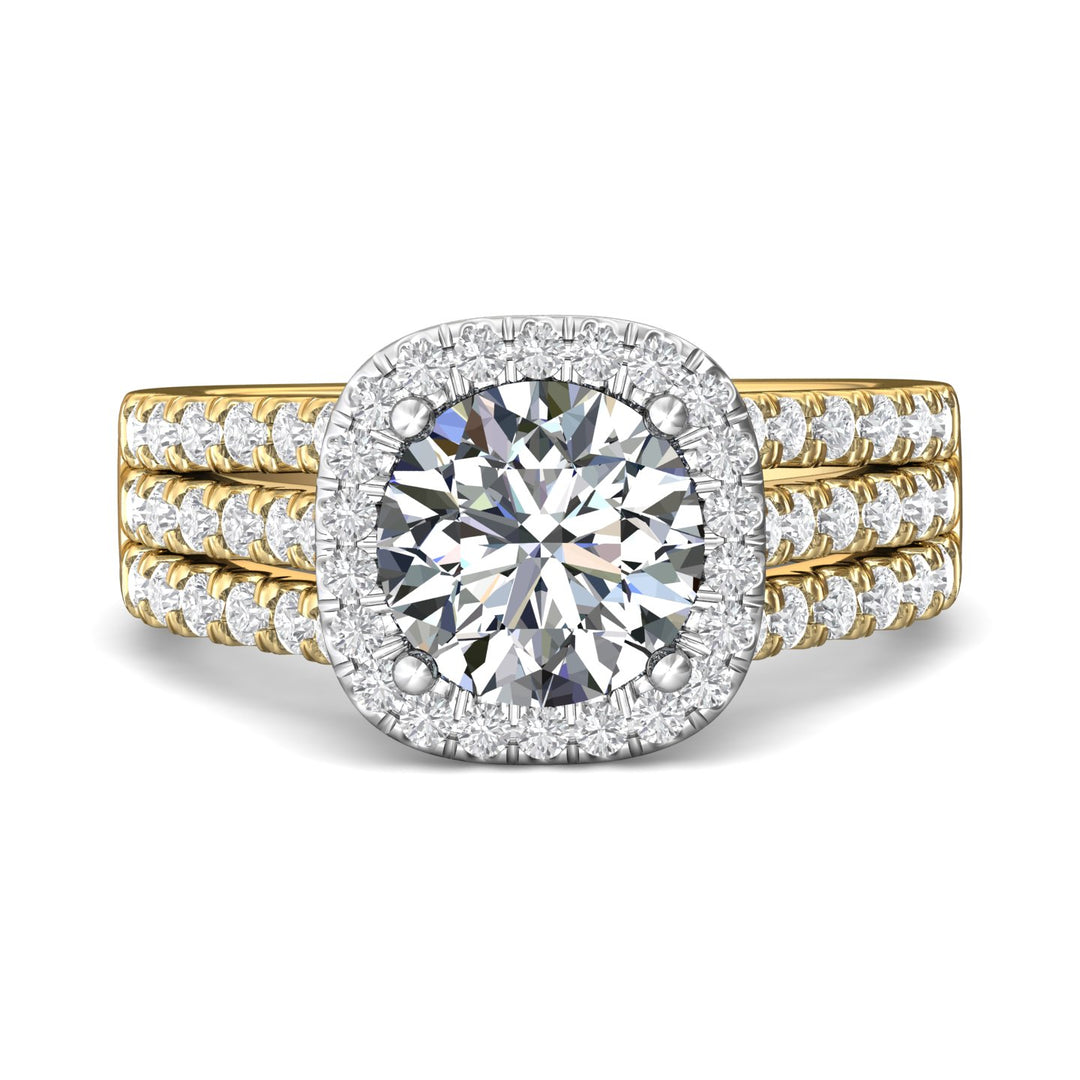 18K Gold White/Yellow Encore Engagement Ring from the Encore collection - DERMH82_18KWY_CuHRd_8.5_Prm_H-I_SI1