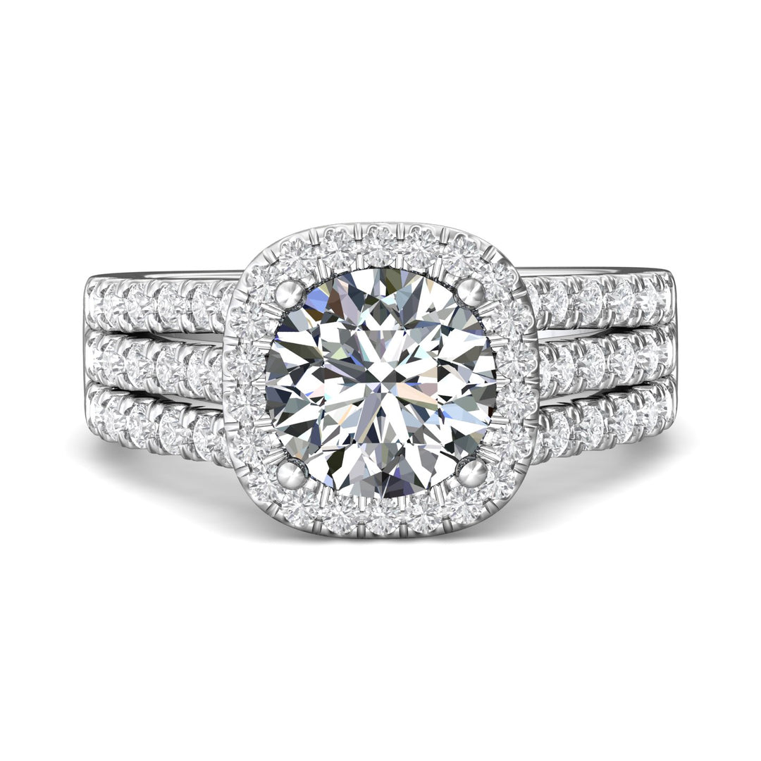 Platinum White Encore Engagement Ring from the Encore collection - DERMH82_PlatW_CuHRd_8.5_Prm_H-I_SI1