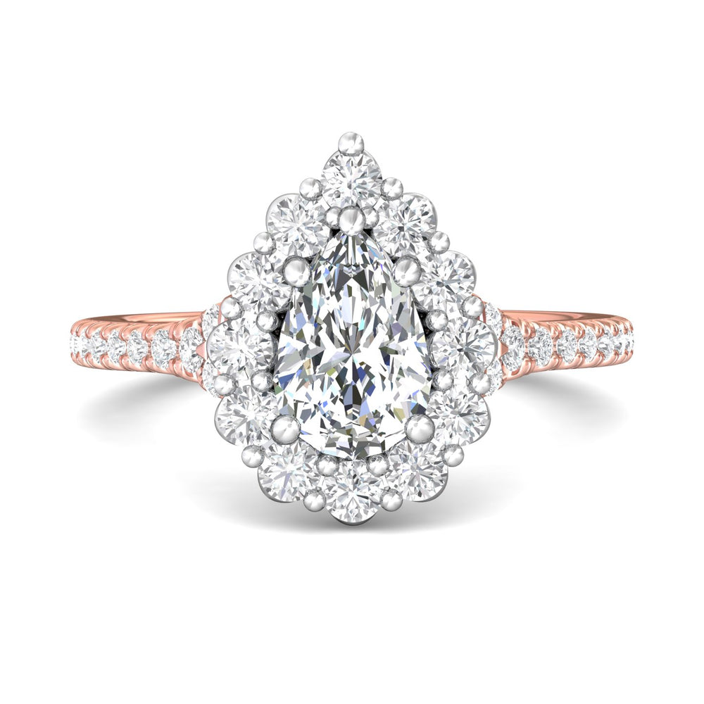 14K Gold Pink/White Micropave Halo Engagement Ring from the Micropave Halo collection - DERMH84_14KPW_PsH_9X6_Prm_H-I_SI1