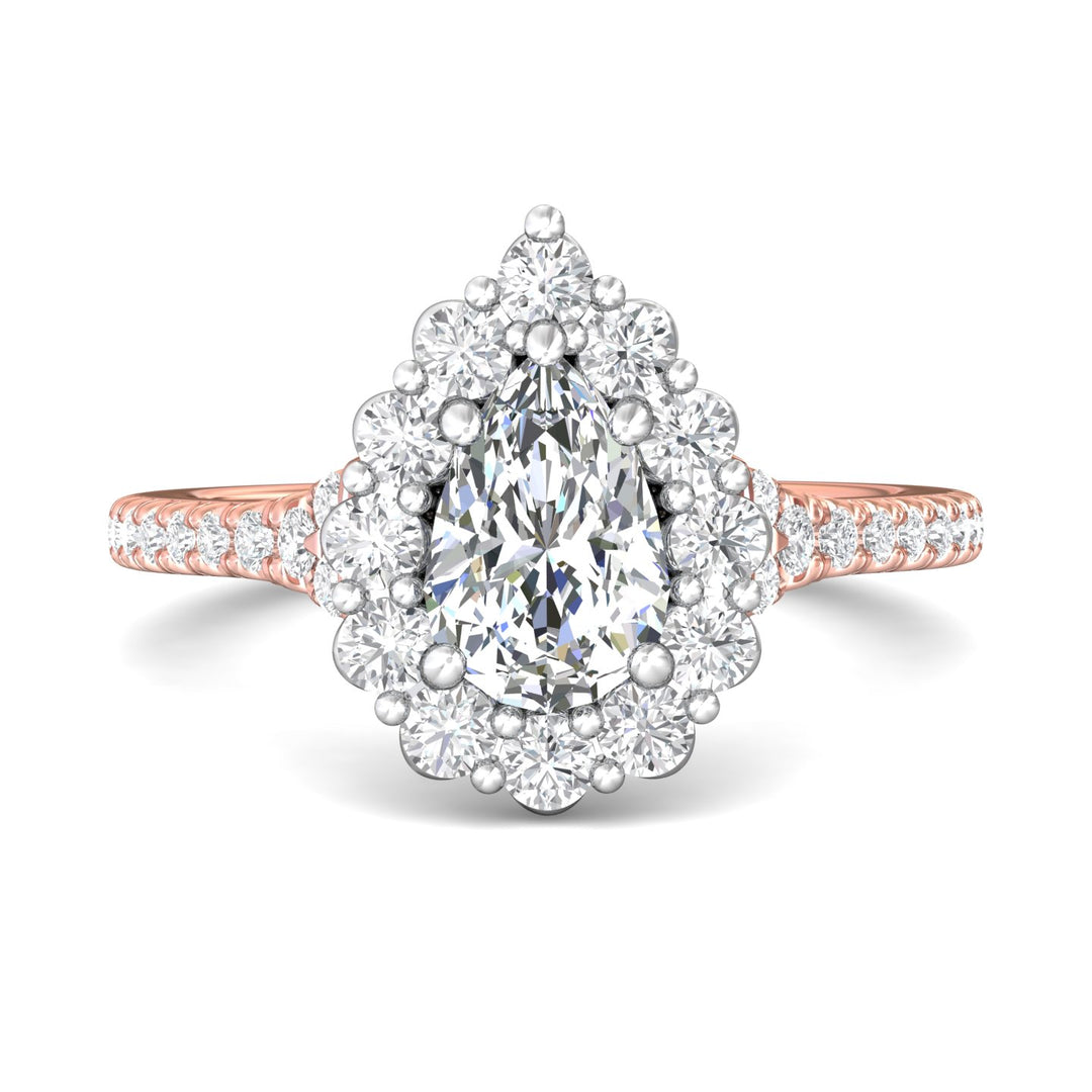 14K Gold Pink/White Micropave Halo Engagement Ring from the Micropave Halo collection - DERMH84_14KPW_PsH_9X6_Prm_H-I_SI1