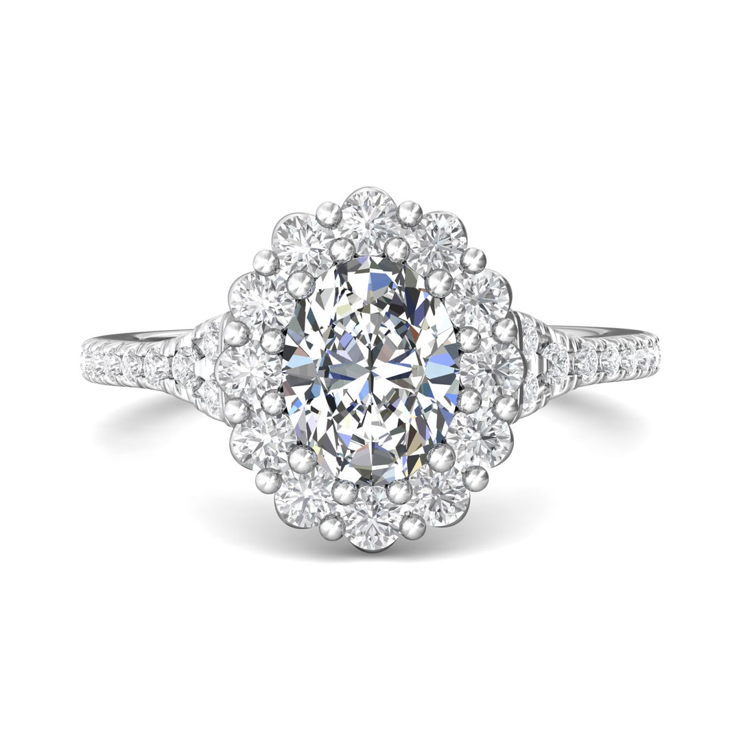 18K Gold White Micropave Halo Engagement Ring from the Micropave Halo collection - DERMH84_18KW_OvH_8X6_Prm_H-I_SI1