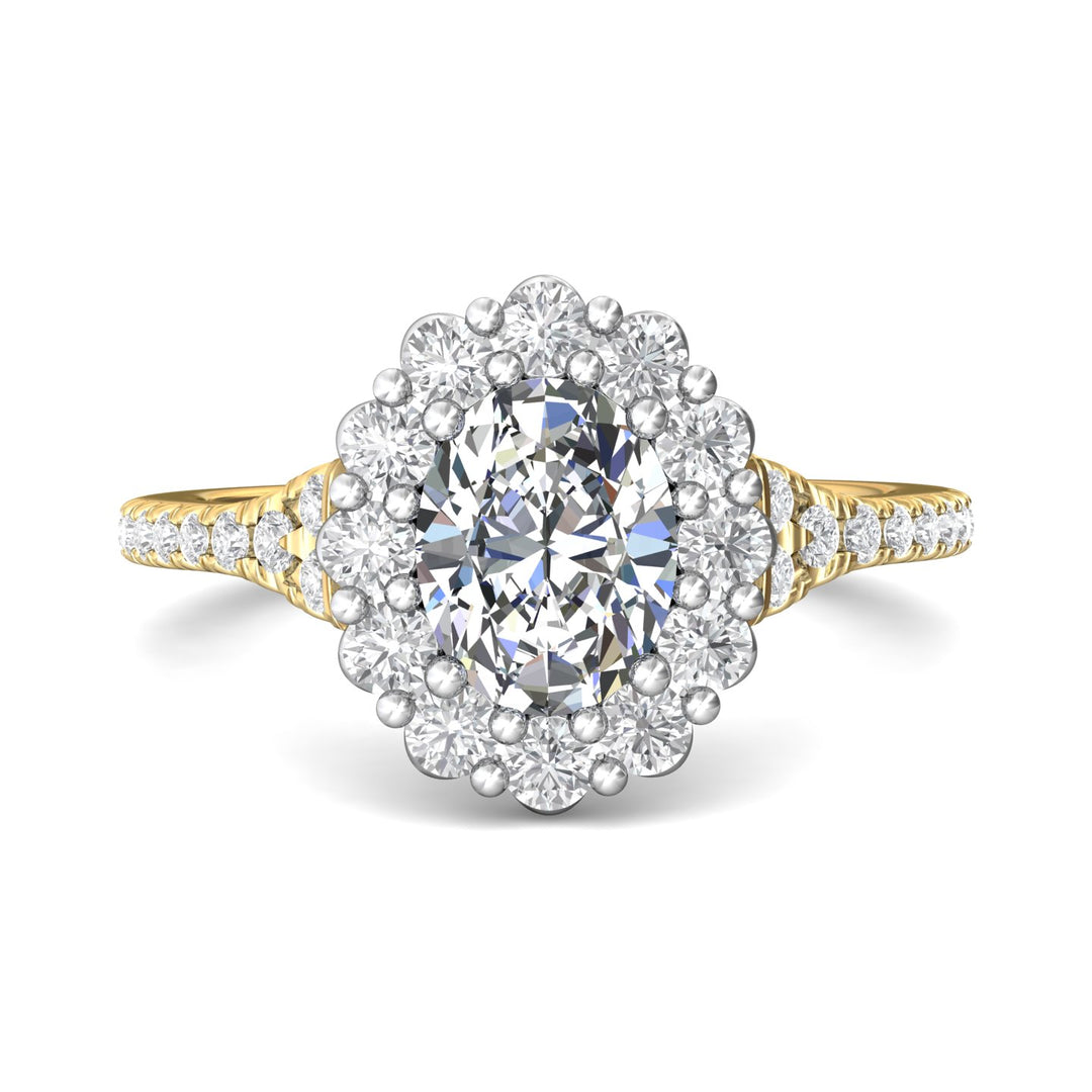18K Gold White/Yellow Micropave Halo Engagement Ring from the Micropave Halo collection - DERMH84_18KWY_OvH_8X6_Prm_H-I_SI1