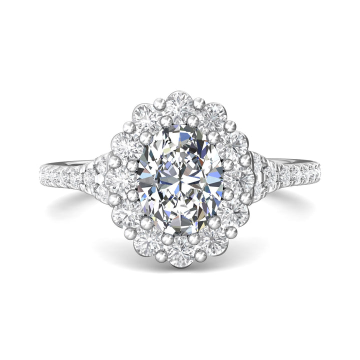 Platinum White Micropave Halo Engagement Ring from the Micropave Halo collection - DERMH84_PlatW_OvH_8X6_Prm_H-I_SI1