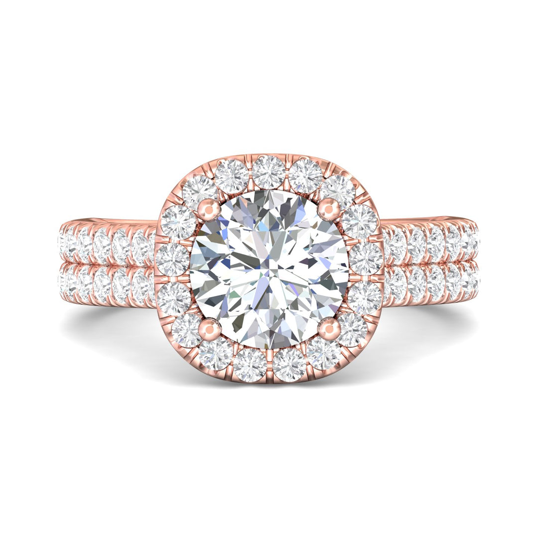 14K Gold Pink Encore Engagement Ring from the Encore collection - DERMH85_14KP_CuHRd_8.0_Prm_H-I_SI1