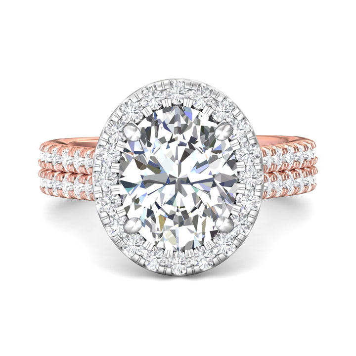 14K Gold Pink/White Encore Engagement Ring from the Encore collection - DERMH85_14KPW_OvH_11X9_Prm_H-I_SI1