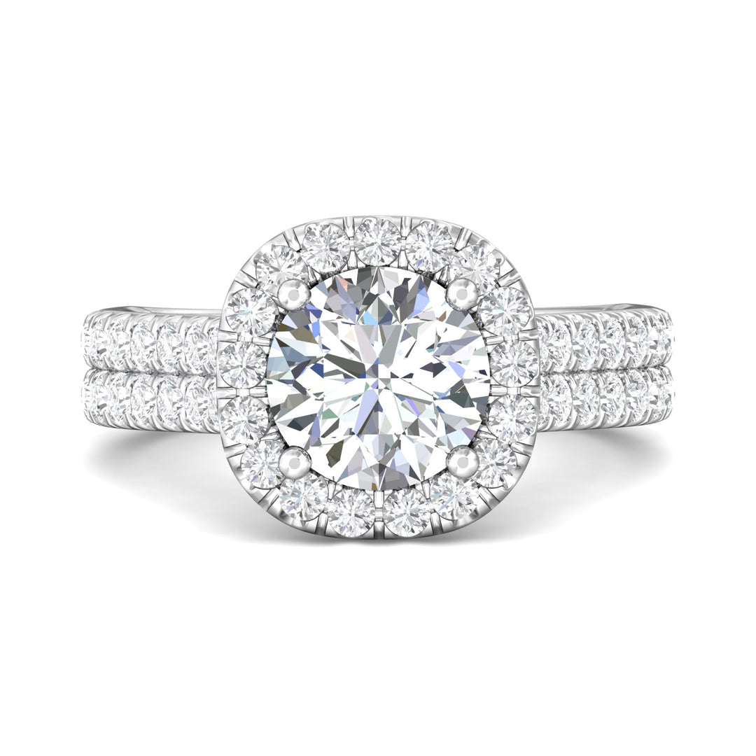 18K Gold White Encore Engagement Ring from the Encore collection - DERMH85_18KW_CuHRd_8.0_Prm_H-I_SI1