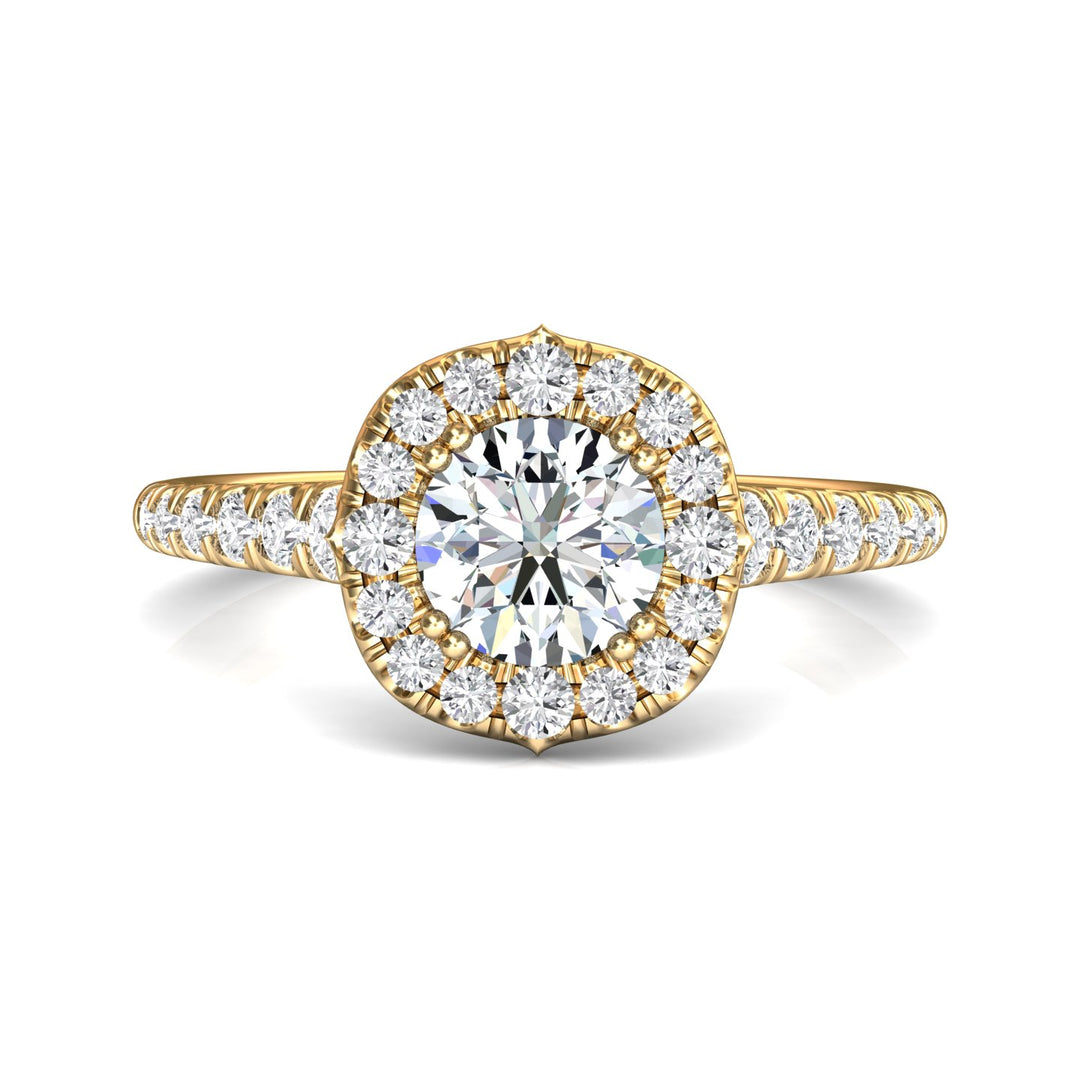 14K Gold Yellow Micropave Halo Engagement Ring from the Micropave Halo collection - DERMH86_14KY_CuHRd_6.5_Prm_H-I_SI1