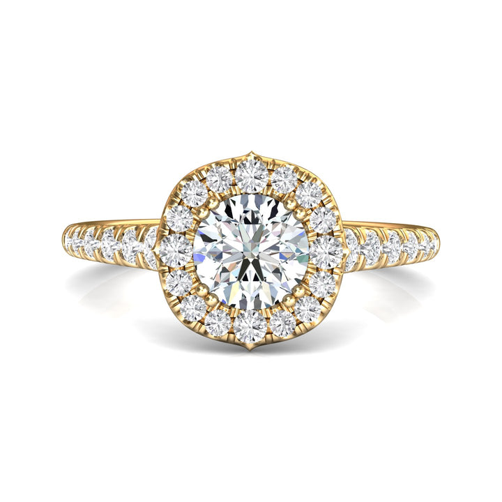 18K Gold Yellow Micropave Halo Engagement Ring from the Micropave Halo collection - DERMH86_18KY_CuHRd_6.5_Prm_H-I_SI1