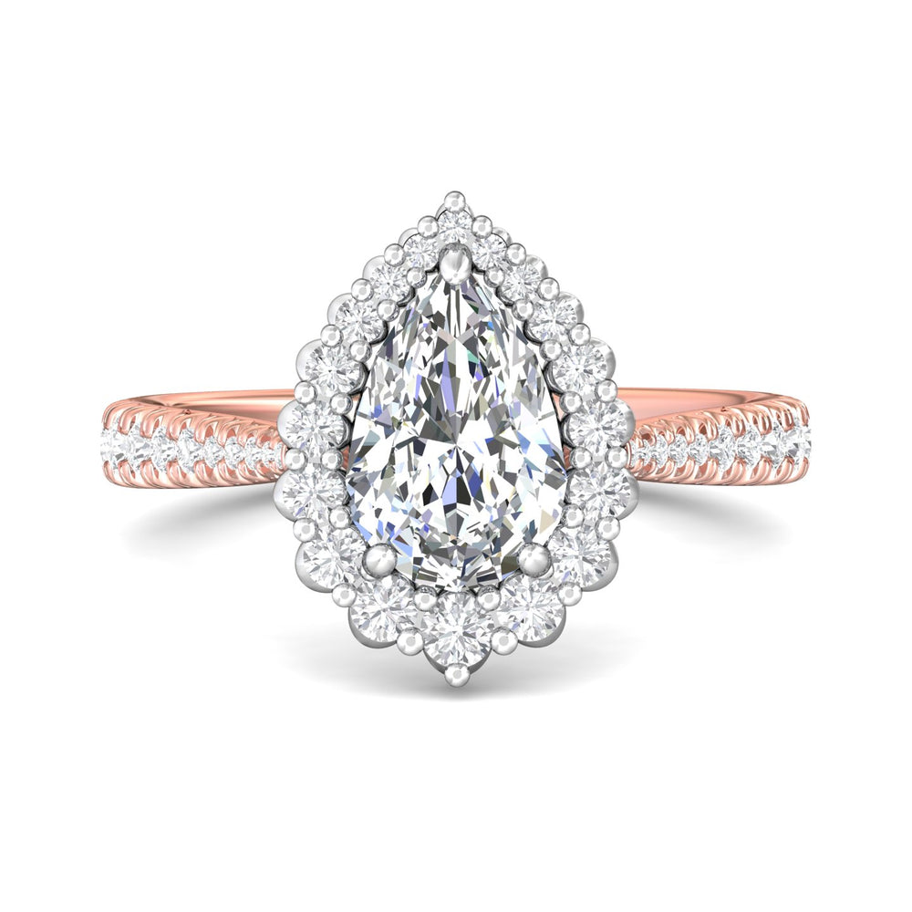 14K Gold Pink/White Micropave Halo Engagement Ring from the Micropave Halo collection - DERMH92XS_14KPW_PsH_9X6_Prm_H-I_SI1