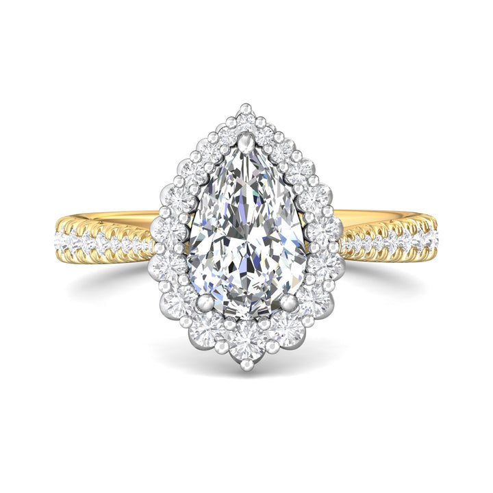 14K Gold Yellow/White Micropave Halo Engagement Ring from the Micropave Halo collection - DERMH92XS_14KYW_PsH_9X6_Prm_H-I_SI1