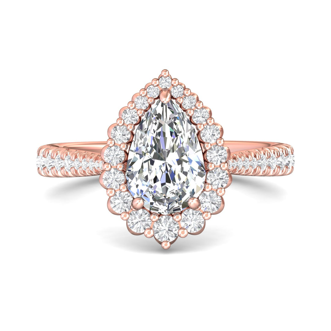 18K Gold Pink Micropave Halo Engagement Ring from the Micropave Halo collection - DERMH92XS_18KP_PsH_9X6_Prm_H-I_SI1