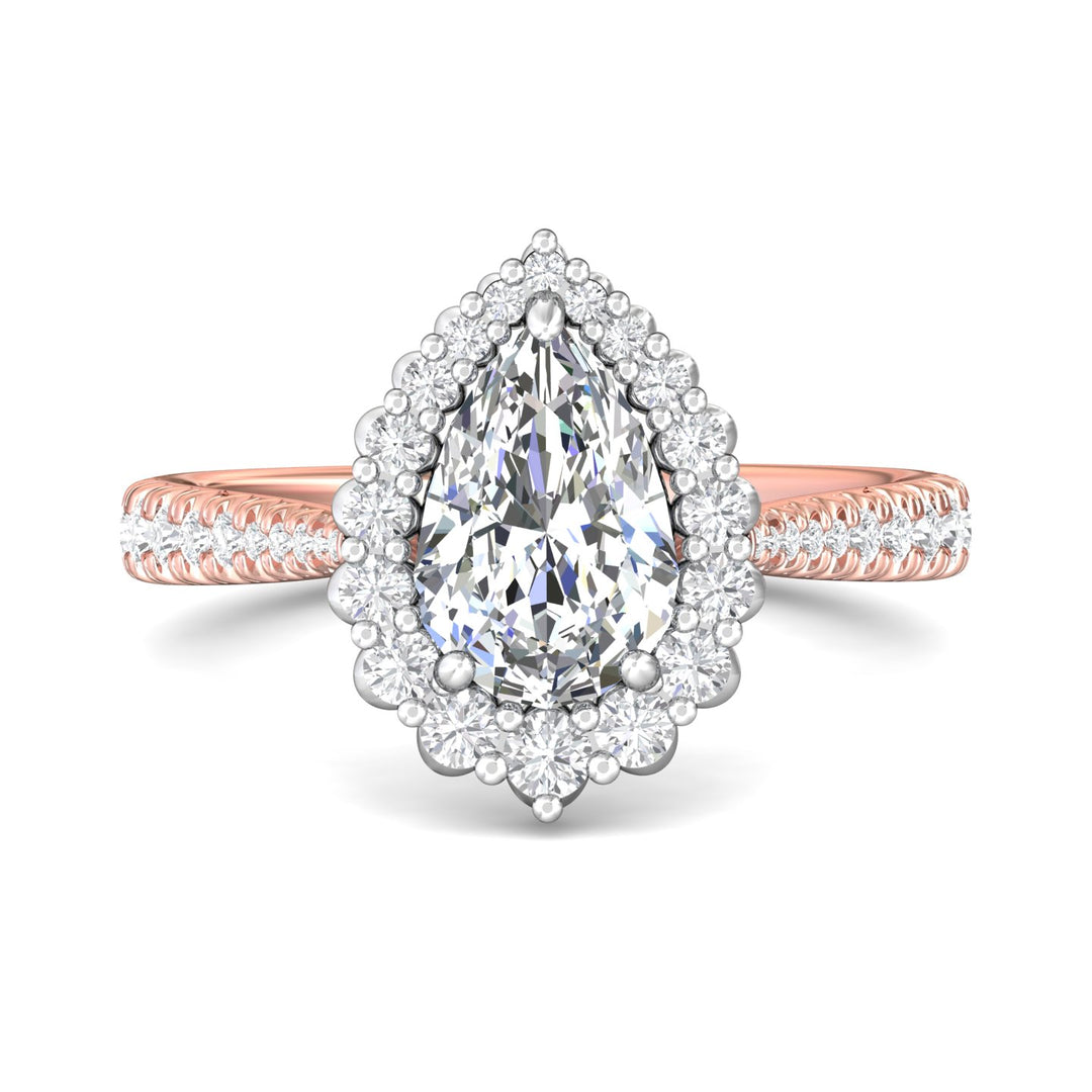 18K Gold White/Pink Micropave Halo Engagement Ring from the Micropave Halo collection - DERMH92XS_18KWP_PsH_9X6_Prm_H-I_SI1