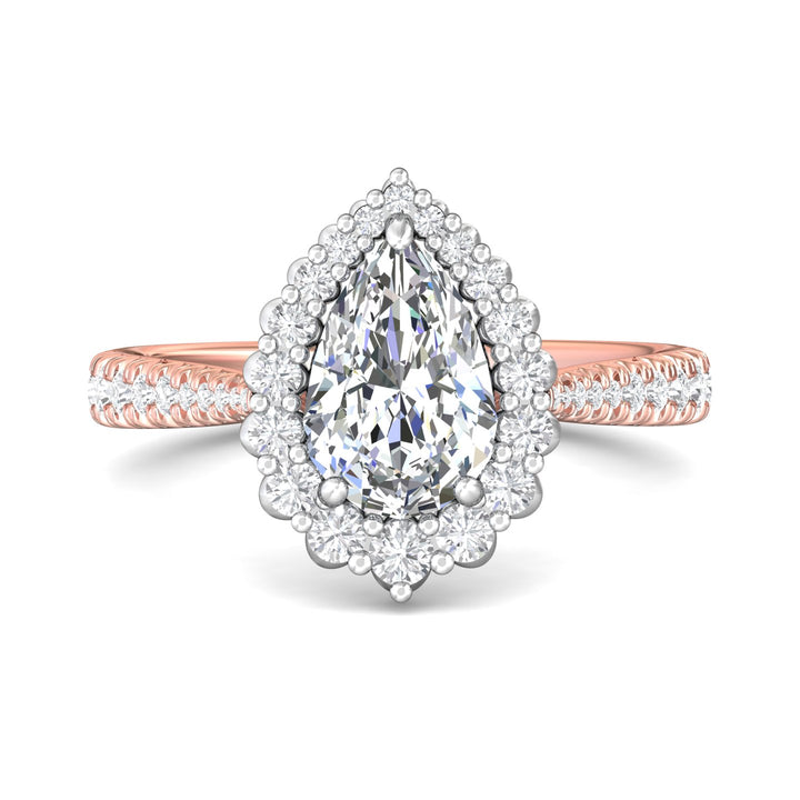 18K Gold White/Pink Micropave Halo Engagement Ring from the Micropave Halo collection - DERMH92XS_18KWP_PsH_9X6_Prm_H-I_SI1