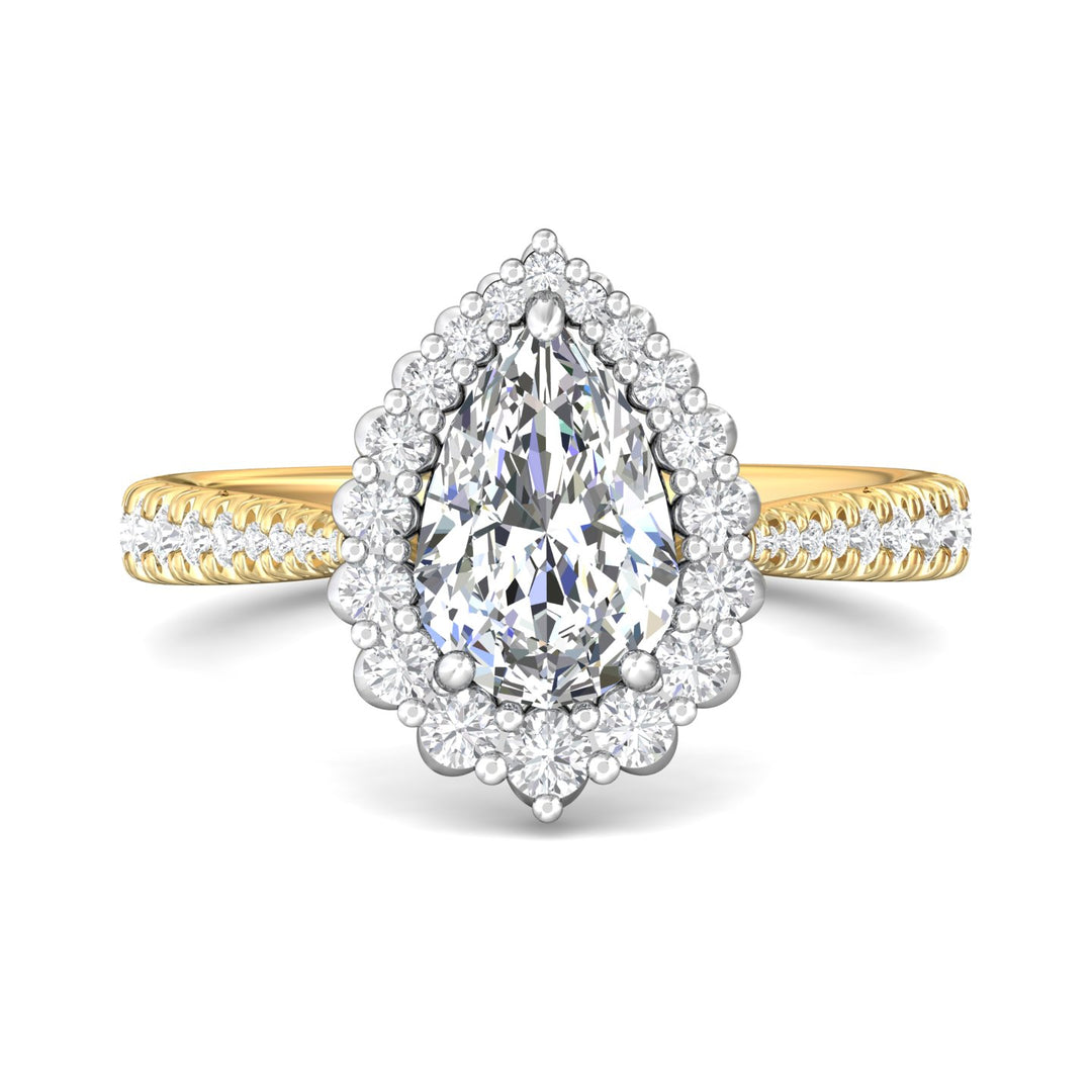 18K Gold White/Yellow Micropave Halo Engagement Ring from the Micropave Halo collection - DERMH92XS_18KWY_PsH_9X6_Prm_H-I_SI1