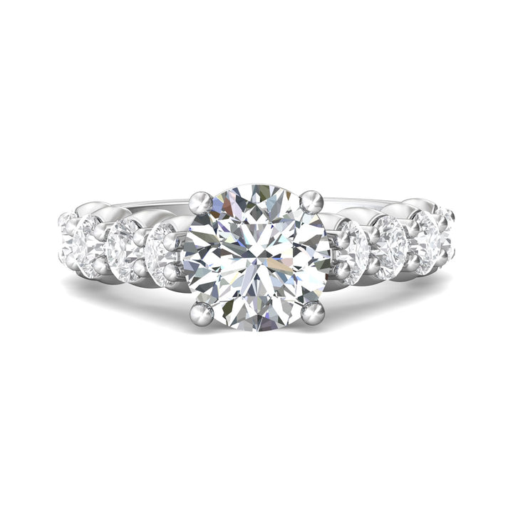 14K Gold White Encore Engagement Ring from the Encore collection - DERSP03XL_14KW_Rd_8.5_Prm_H-I_SI1