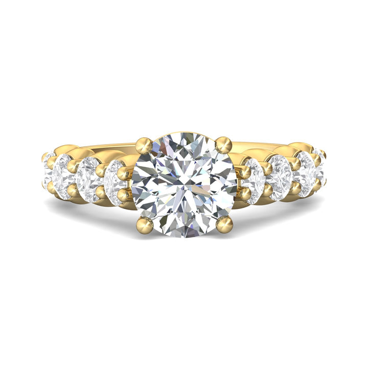 14K Gold Yellow Encore Engagement Ring from the Encore collection - DERSP03XL_14KY_Rd_8.5_Prm_H-I_SI1