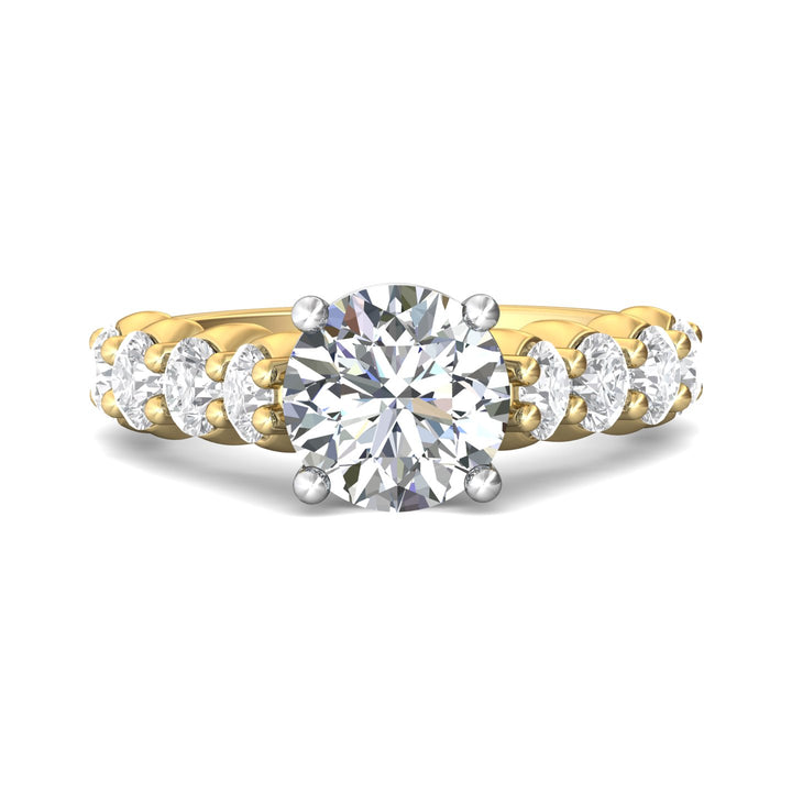 14K Gold Yellow/White Encore Engagement Ring from the Encore collection - DERSP03XL_14KYW_Rd_8.5_Prm_H-I_SI1