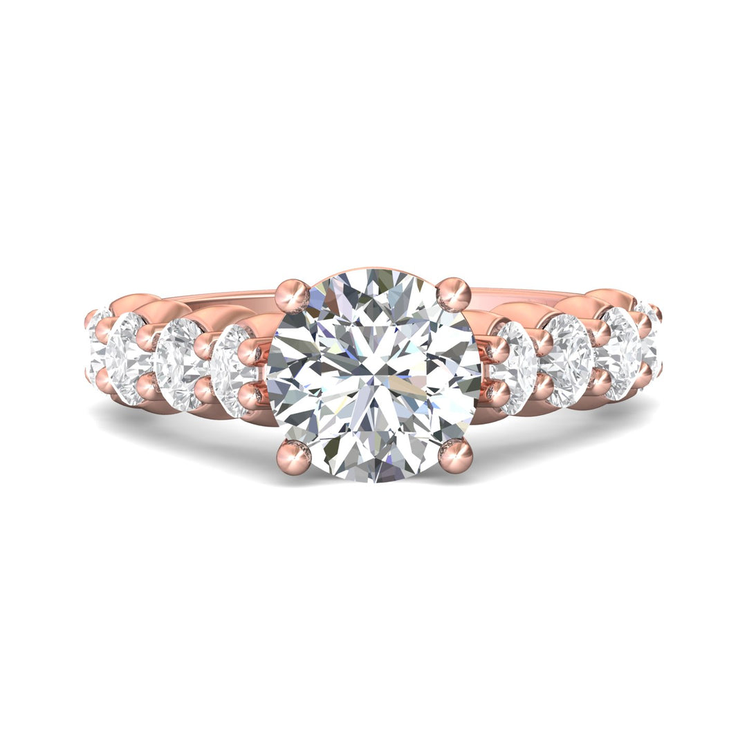 18K Gold Pink Encore Engagement Ring from the Encore collection - DERSP03XL_18KP_Rd_8.5_Prm_H-I_SI1