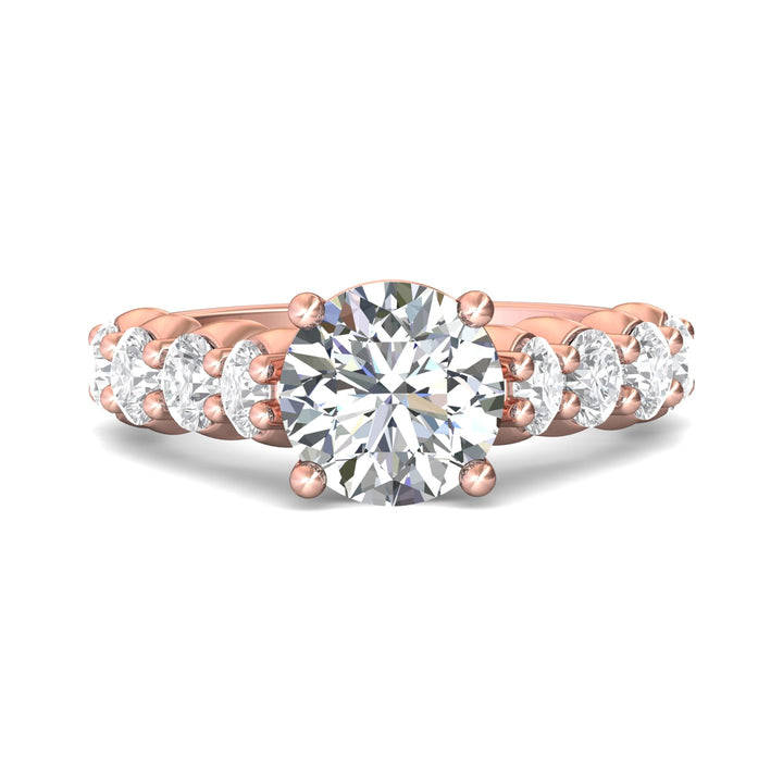 18K Gold Pink Encore Engagement Ring from the Encore collection - DERSP03XL_18KP_Rd_8.5_Prm_H-I_SI1