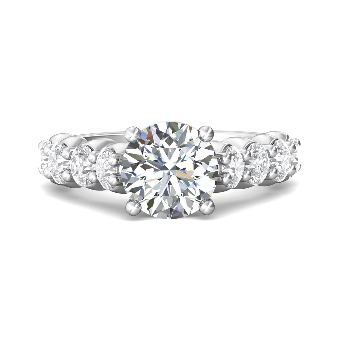 18K Gold White Encore Engagement Ring from the Encore collection - DERSP03XL_18KW_Rd_8.5_Prm_H-I_SI1