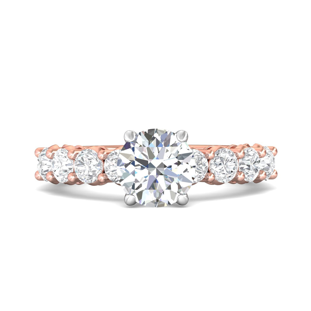 14K Gold Pink/White Encore Engagement Ring from the Encore collection - DERSP12L_14KPW_Rd_7.5_Prm_H-I_SI1