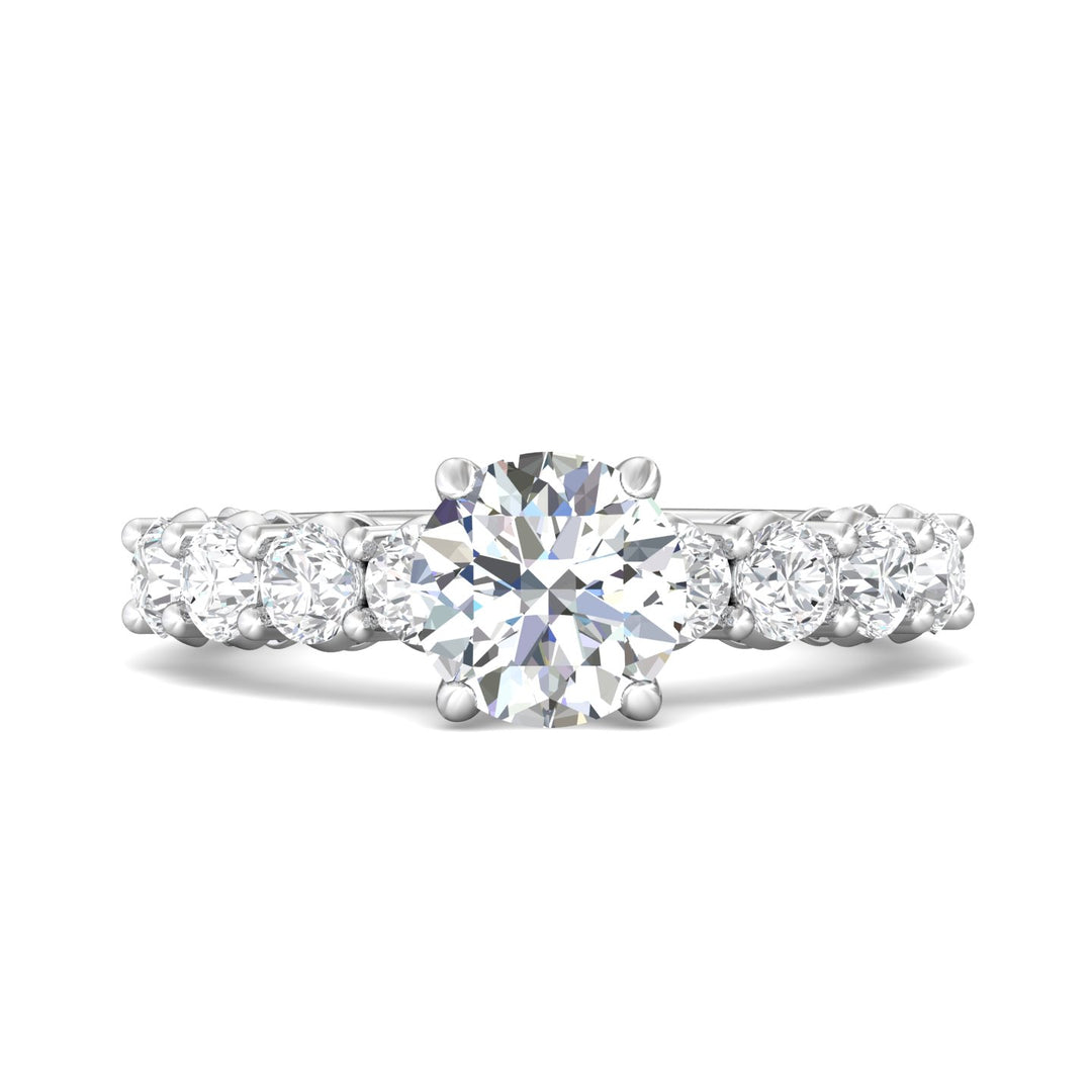 14K Gold White Encore Engagement Ring from the Encore collection - DERSP12L_14KW_Rd_7.5_Prm_H-I_SI1