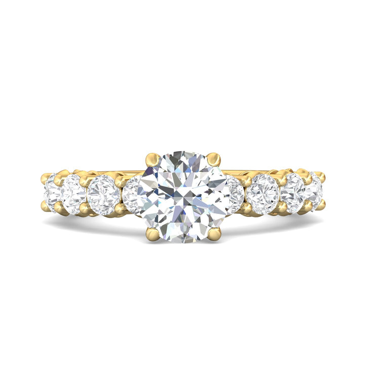 14K Gold Yellow Encore Engagement Ring from the Encore collection - DERSP12L_14KY_Rd_7.5_Prm_H-I_SI1