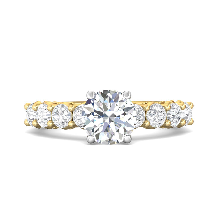 14K Gold Yellow/White Encore Engagement Ring from the Encore collection - DERSP12L_14KYW_Rd_7.5_Prm_H-I_SI1