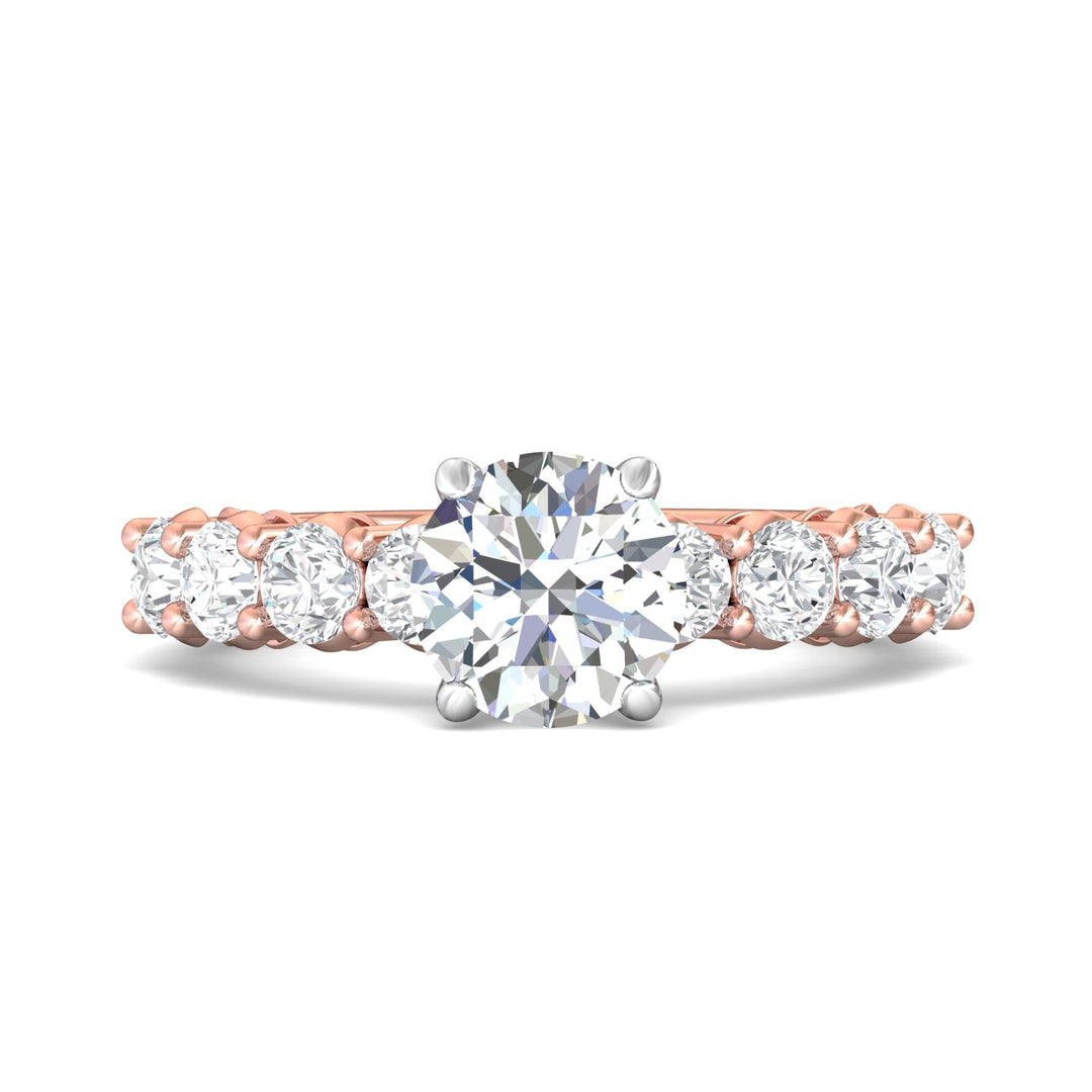 18K Gold White/Pink Encore Engagement Ring from the Encore collection - DERSP12L_18KWP_Rd_7.5_Prm_H-I_SI1