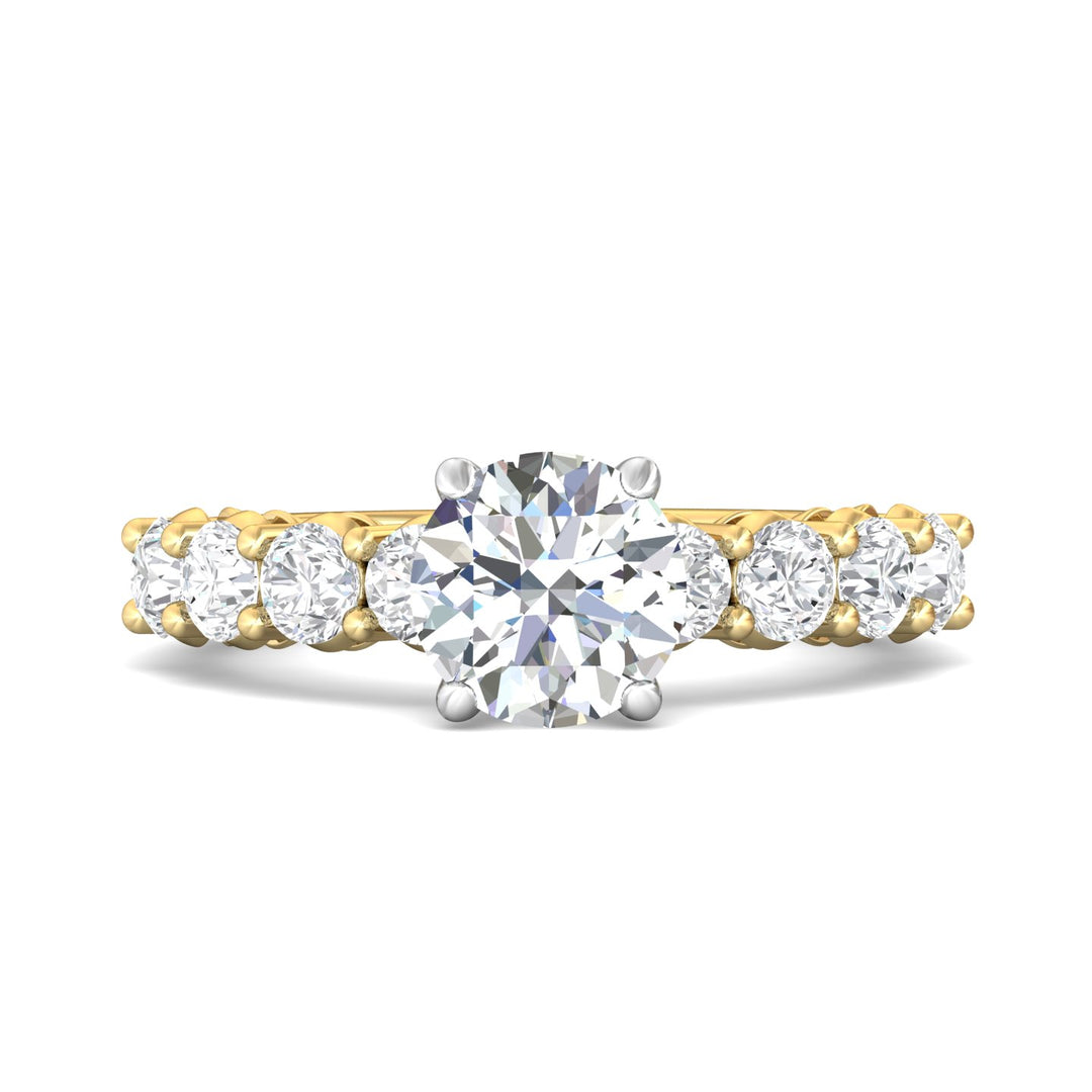 18K Gold White/Yellow Encore Engagement Ring from the Encore collection - DERSP12L_18KWY_Rd_7.5_Prm_H-I_SI1