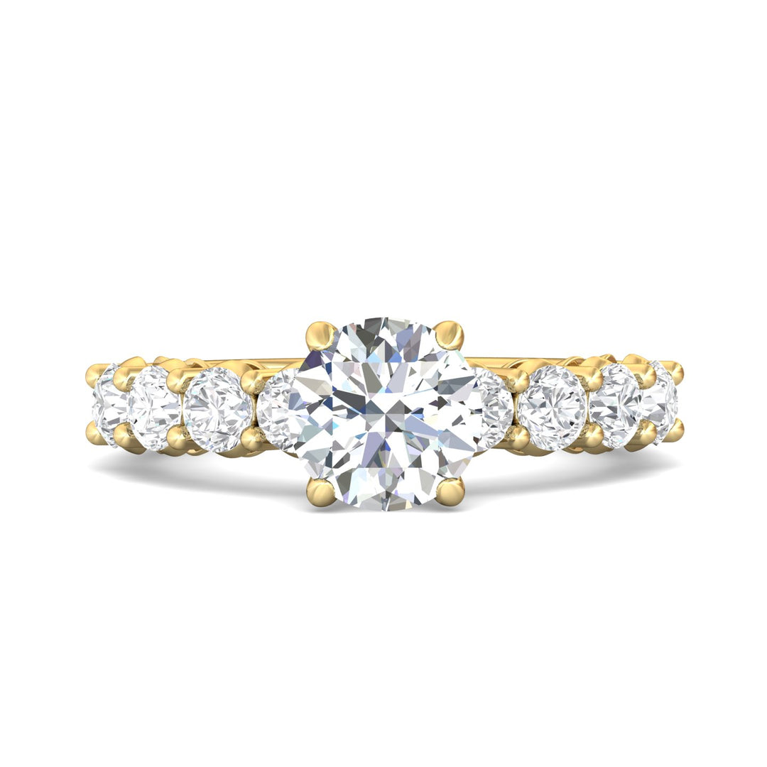 18K Gold Yellow Encore Engagement Ring from the Encore collection - DERSP12L_18KY_Rd_7.5_Prm_H-I_SI1