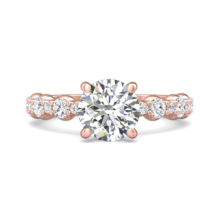 14K Gold Pink Encore Engagement Ring from the Encore collection - DERSP14SR_14KP_Rd_8.0_Prm_H-I_SI1