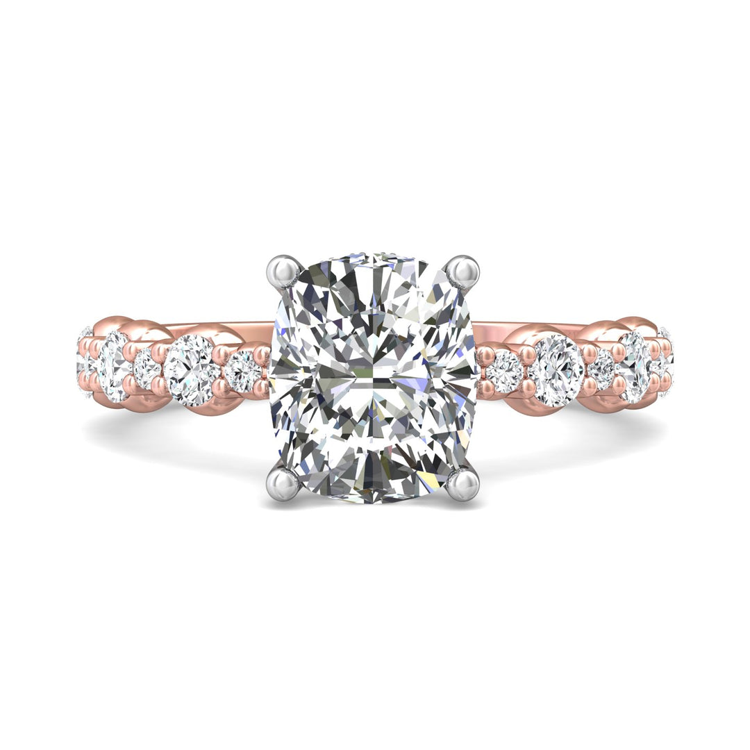 14K Gold Pink/White Encore Engagement Ring from the Encore collection - DERSP14SR_14KPW_Cu_9X7.5_Prm_H-I_SI1
