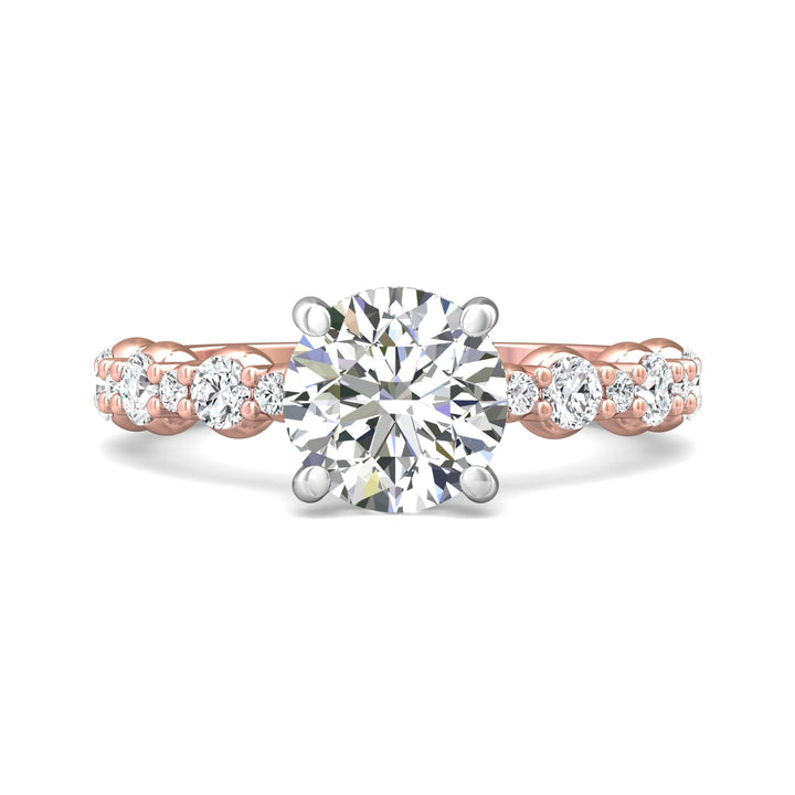 14K Gold Pink/White Encore Engagement Ring from the Encore collection - DERSP14SR_14KPW_Rd_8.0_Prm_H-I_SI1