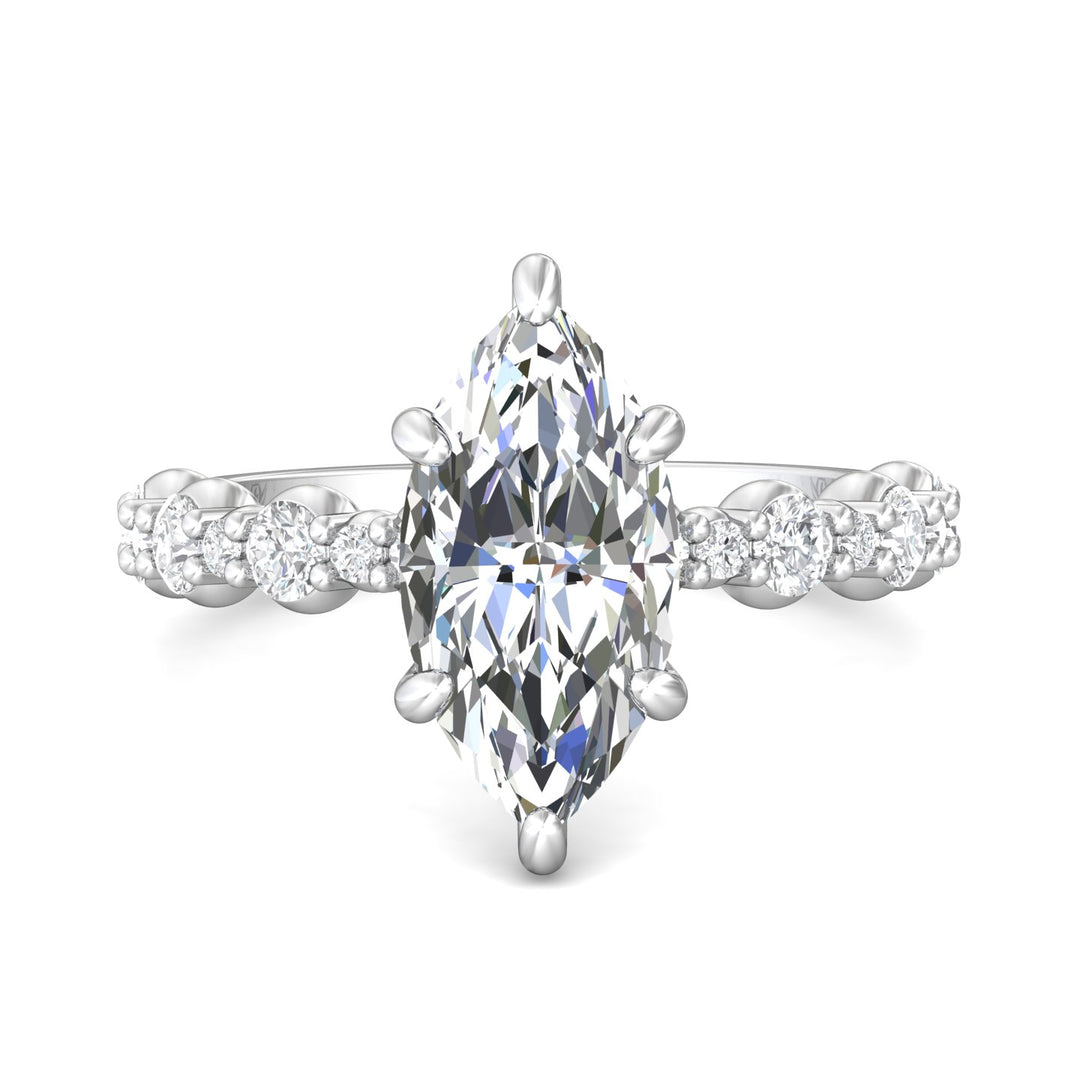 14K Gold White Encore Engagement Ring from the Encore collection - DERSP14SR_14KW_Mq_13.9X7_Prm_H-I_SI1