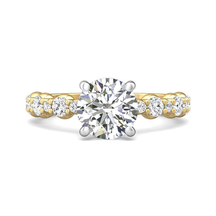 14K Gold Yellow/White Encore Engagement Ring from the Encore collection - DERSP14SR_14KYW_Rd_8.0_Prm_H-I_SI1