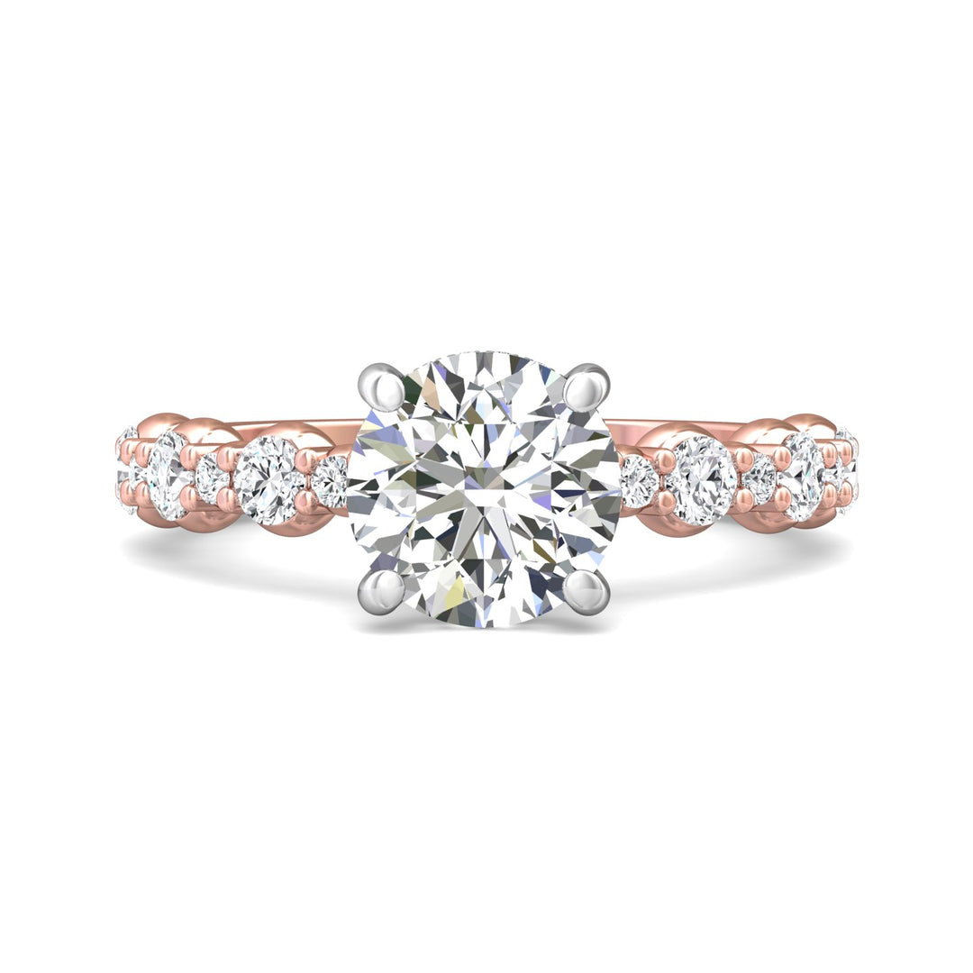 18K Gold White/Pink Encore Engagement Ring from the Encore collection - DERSP14SR_18KWP_Rd_8.0_Prm_H-I_SI1